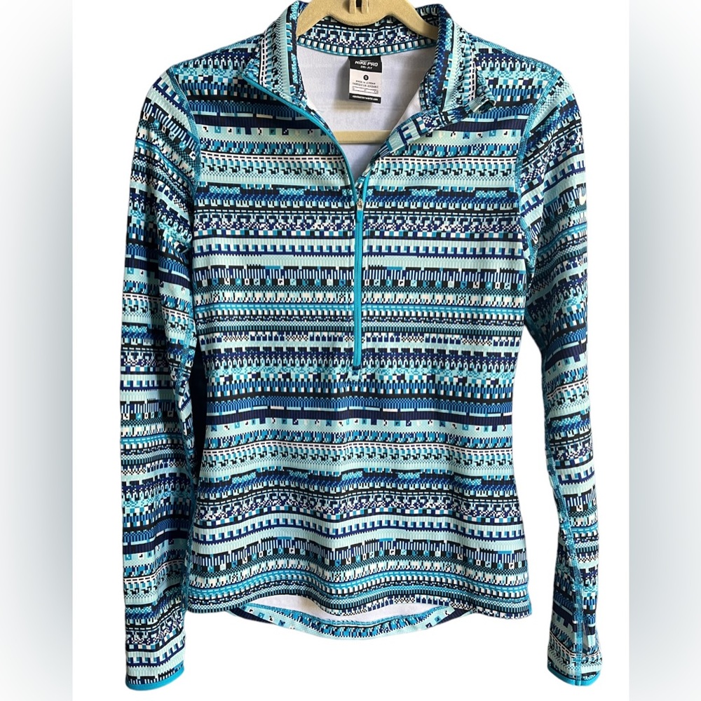 Nike Pro Dri-Fit Blue Quarter Zip Pullover‎
